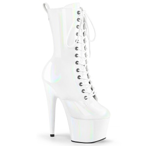 ADORE-1040WRHG - 18 cm platform high heel boots hologram white