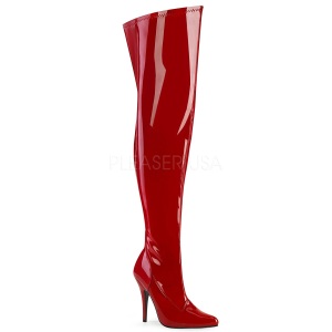 Red 13 cm SEDUCE-3000WC thigh high stretch overknee boots with wide calf