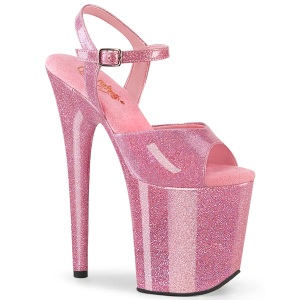 Rose 20 cm FLAMINGO-809GP glitter platform high heels