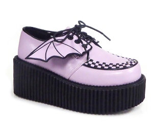 Rose 7,5 cm CREEPER-205 platform creepers women - rockabilly shoes with bat wings