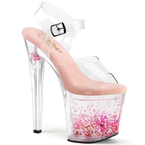 Transparent 19 cm ENCHANT-708AQ1 glitter platform sandals shoes