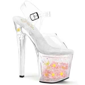 Transparent 19 cm ENCHANT-708AQ1 glitter platform sandals shoes