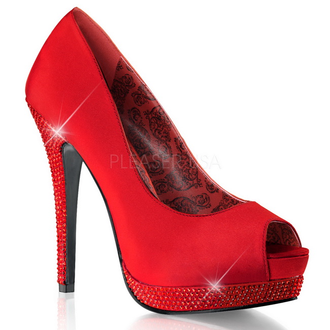 red satin shoes