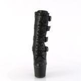 1046 - 18 cm platform high heel boots vegan black