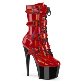 1046TT - 18 cm platform high heel boots patent red