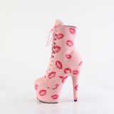 ADORE-1020KISSES 18 cm pleaser high heels ankle boots rose