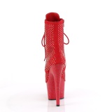 ADORE-1020RM 18 cm pleaser high heels ankle boots strass red