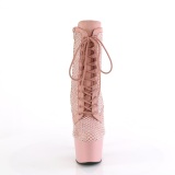 ADORE-1020RM 18 cm pleaser high heels ankle boots strass rose