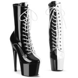 ADORE-1040TT 18 cm pleaser high heels ankle boots black white