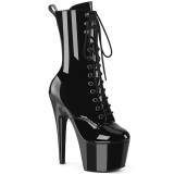 ADORE-1049WR - 18 cm platform high heel boots patent black