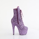 ADORE-GWR 18 cm pleaser high heels ankle boots glitter lavender