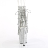 BEJ-1017RSF-7 - 18 cm pleaser high heels ankle boots strass transparent