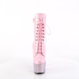 BEJ-1020-7 - 18 cm pleaser high heels ankle boots strass rose