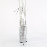 BEJ-1021C-7 - 18 cm pleaser high heels ankle boots strass transparent