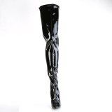 Black 13 cm SEDUCE-4000 Vinyl crotch high overknee boots