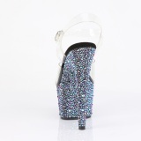 Black 18 cm BEJEWELED-708MS Pole dance high heels shoes rhinestones platform