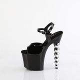 Black 18 cm BLISS-709 Beaded platform high heels shoes