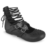 Black DAISY-11 gothic women mary jane ballerina shoes flat heels