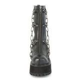 Black Vegan 12 cm ASSAULT-66 lolita ankle boots platform block heels