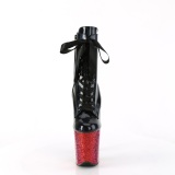 Black glitter 20 cm FLAMINGO-1020HG Exotic pole dance ankle boots