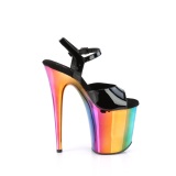 Black sandals platform 20 cm FLAMINGO-809RC pleaser high heels sandals