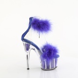 Blue 18 cm ADORE-724F exotic pole dance high heel sandals with feathers