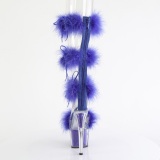 Blue 18 cm ADORE-728F exotic pole dance high heel sandals with feathers