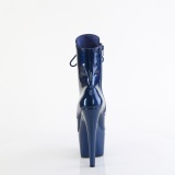 Blue glitter 18 cm high heels ankle boots platform