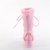 Faux Fur Trim 7 cm CUBBY-311 lolita alternative womens boots platform in rose