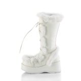 Faux Fur Trim 7 cm CUBBY-311 lolita alternative womens boots platform in white