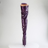 Glitter 18 cm ADORE-3020GP Violet thigh high boots with laces high heels