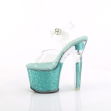 Green 18 cm LOVESICK-708SG glitter platform sandals shoes