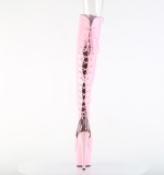 Hologram 18 cm ADORE-3019HWR rose thigh high boots open toe with lace up