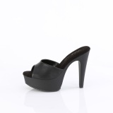 Leatherette 13 cm MARTINI-501 Black mules high heels