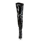 Patent 13 cm thigh high stretch overknee boots with wide calf