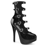 Patent 14,5 cm burlesque platform bootie shoes with buckles