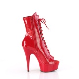 Patent 15 cm DELIGHT-1021 Exotic platform peep toe ankle boots red