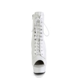 Patent 15 cm DELIGHT-1021 Exotic platform peep toe ankle boots white