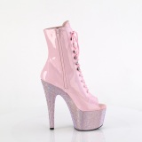 Patent 18 cm BEJ-1021-7 Exotic platform peep toe ankle boots rose