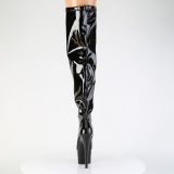 Patent 18 cm thigh high stretch overknee boots with wide calf