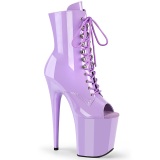 Patent 20 cm FLAMINGO-1021 Exotic platform peep toe ankle boots lavender