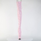 Patent 20 cm FLAMINGO-3850 Rosa overknee boots with laces