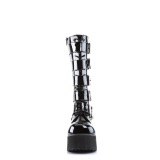 Patent 8,5 cm TTRASH518 cyberpunk knee high mens boots platform black