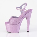 Purple 18 cm ADORE-709GP glitter platform sandals shoes