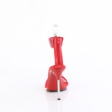 Red 11,5 cm CHIC-40 ankle straps stiletto metal heels sandals