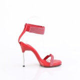 Red 11,5 cm CHIC-40 ankle straps stiletto metal heels sandals