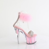 Rose 18 cm ADORE-727F exotic pole dance high heel sandals with feathers