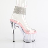 Rose 18 cm ADORE-791-2RS transparent platform high heels with ankle straps