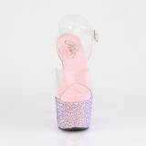 Rose 18 cm BEJEWELED-708MS Pole dance high heels shoes rhinestones platform