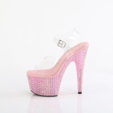 Rose 18 cm BEJEWELED-708RRS Pole dance high heels shoes rhinestones platform